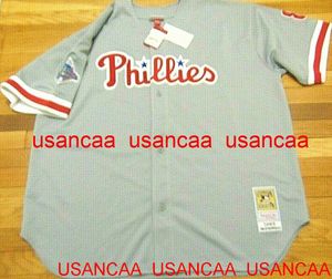 Gestikt MITCHELL NESS 1993 JIM EISENREICH JERSEY Throwback Jerseys Mannen Vrouwen Jeugd Honkbal XS-5XL 6XL