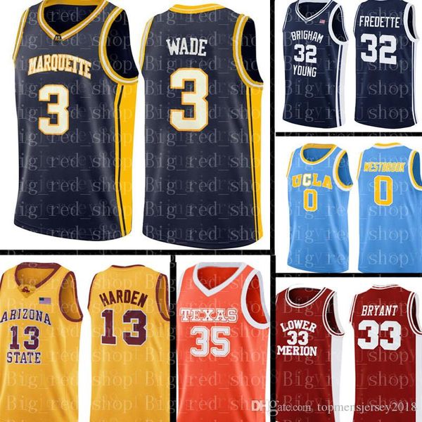 cousu NCAA Jersey haut Dwyane 3 Wade Basketball Maillots Hommes NCAA Université Pas Cher en gros Jersey Broderie Logos