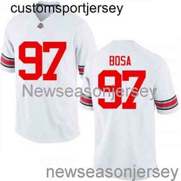 Cousu Ohio State Buckeyes # 97 Joey Bosa Blanc NCAA Football Jersey Personnalisé n'importe quel numéro de nom XS-5XL 6XL