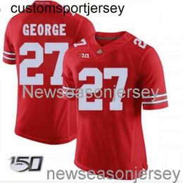 Gestikte Ohio State NCAA Jersey 150e Buckeyes #27 Eddie George Red Custom elk naamnummer XS-5XL 6XL