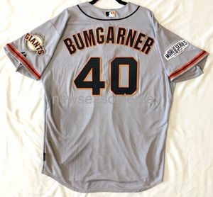 Maillot rétro cousu #40 MADISON BUMGARNER gris JERSEY hommes femmes jeunesse maillot de Baseball XS-5XL 6XL