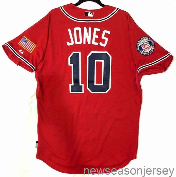 Maillot rétro cousu CHIPPER JONES COOL BASE JERSEY Hommes Femmes Jeunesse Baseball Jersey XS-5XL 6XL