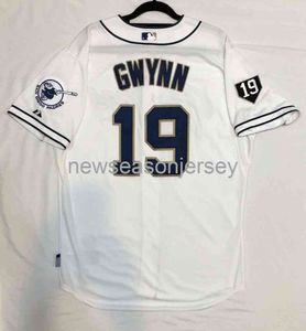 Gestikte retro jersey tony gwynn cool base jersey mannen vrouwen jeugd honkbal jersey xs-5xl 6xl