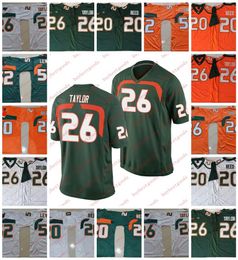 Maillot de football cousu Sean Taylor Ed Reed Miami pour hommes Ray Lewis Miami Hurricanes maillots S-3XL