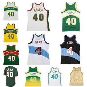 Gestikte basketbaltrui Shawn Kemp #40 1995-96 97-98 mesh hardhout klassieke retro jersey heren dames jeugd S-6XL