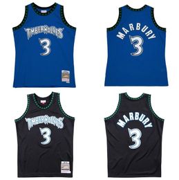Maillots de basket-ball cousus Stephon Marbury Mitchell Ness 1995-96 Hardwoods Classics S-6XL hommes femmes enfants maillot rétro