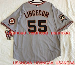 Gestikte Tim Lincecum Cool Base Gray Jersey Throwback Jerseys Men Women Youth Baseball XS-5XL 6XL