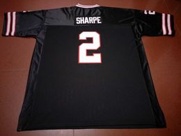 cousu Vintage # 2 Sterling Sharpe RED Football Jersey taille s-4XL personnalisé n'importe quel maillot de numéro de nom