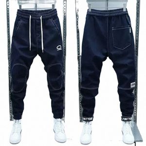 Coutures Harajuku Hip Hop Street Pantalons Harem Jeans Pantalons de marque de luxe de haute qualité g3pk #
