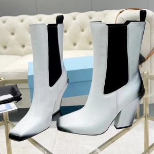 Botas de cuero de stivaletto botas para mujeres de lujo retro cuero genuino tacón de moda botas de moda de 110 mm medias botas Knight Boots Diseñador zapatos