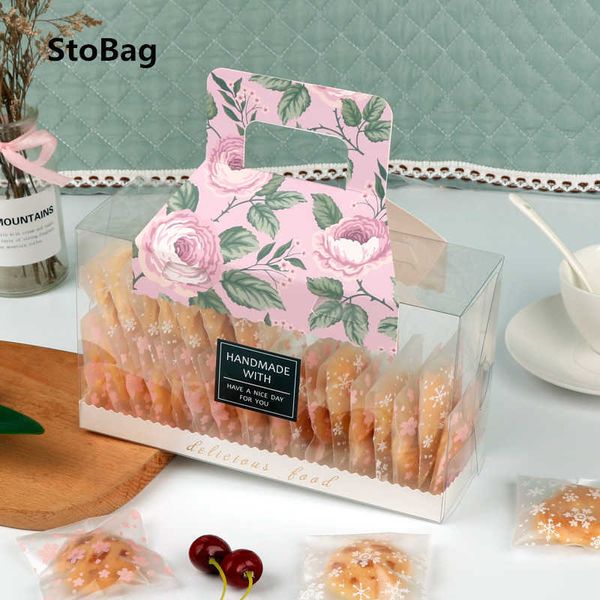 StoBag, 10 Uds., embalaje de galletas transparente portátil, decoración de regalo hecha a mano, comida deliciosa, paquete de dulces de Chocolate, fiesta de cumpleaños 210602