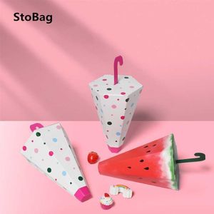 StoBag 20pcs Rouge / Blanc Fun Box Bonbons Cuisson Emballage Support Cadeau Décoration Chlid Baby Shower Hnadmade Party Favor 210602