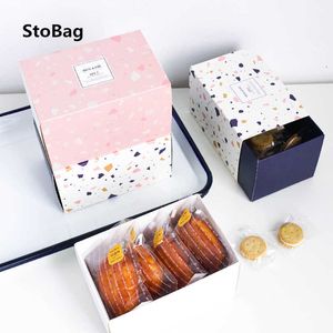 Stobag 6pcs boîte de papier de style tiroir pour anniversaire de mariage bricolage cadeau cadeau biscuits boîtes de gâteaux au chocolat et emballage faveur 210602