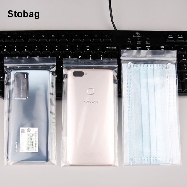 Sacs ziplock auto-scellant transparent en plastique Stobag Sacs de téléphone mobile épaissis étanché