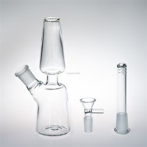 Stock 2022 Nuevo Bongs de agua de vidrio de 7 pulgadas Plataforma Dab con vástago hembra de 14 mm Tazón de vidrio de 14 mm Vaso de reciclado grueso Bong para fumar agua BES121