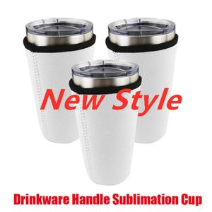 Stock 20oz 30oz Drinkwaren Handvat Mokken Sublimatie Blanks Herbruikbare Iced Coffee Cup Sleeve Neopreen Geïsoleerde Mouwen