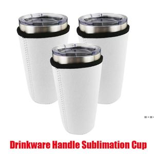 Stock 20 oz 30 oz Drinkware Poignée Tasses Sublimation Blanks Réutilisable Iced Coffee Cup Sleeve Néoprène Isolé Manches RRF13063