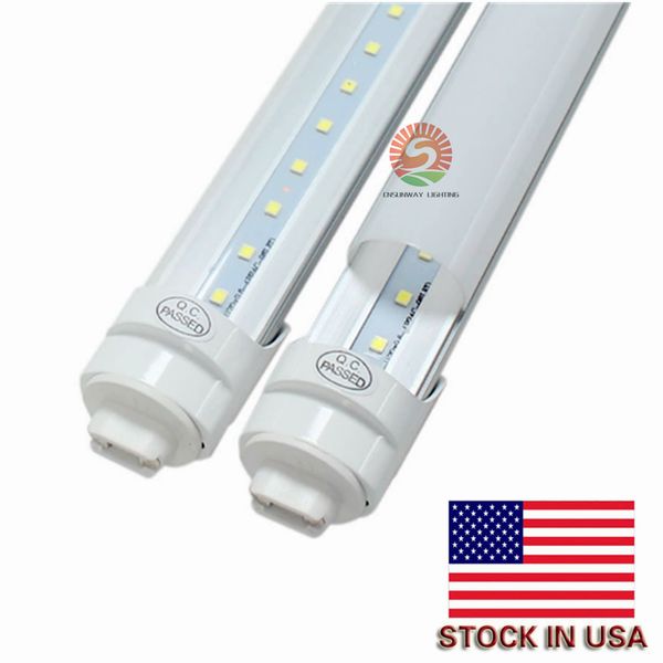 Tube lumineux LED T8, 2,4 m, base rotative R17d (remplacement pour F96T12/CW/HO), luminaire LED de 2,4 m, 6000 K, 45 W, 4800 lm, lot de 20