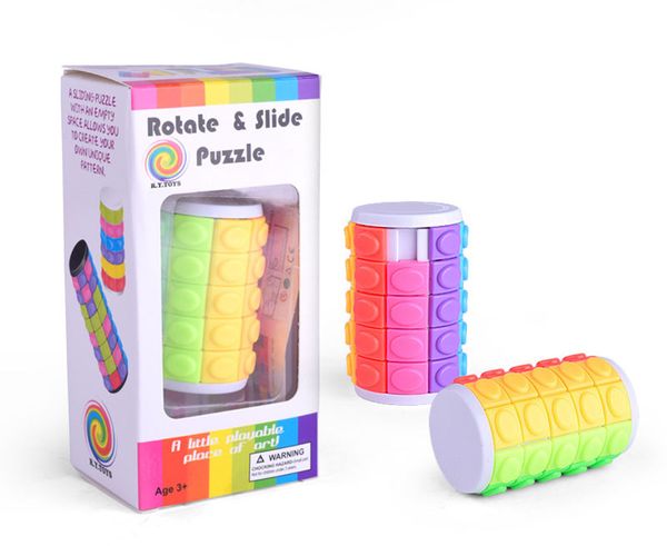 Stock 3D girar tobogán rompecabezas torre cubos mágicos juguetes deslizantes cilindro educativo inteligencia juego Mental para niños niños