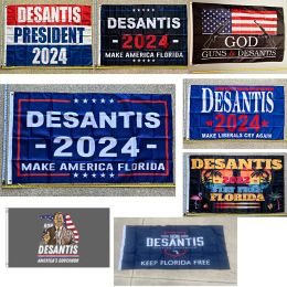 Drapeau Ron Desantis en Polyester 100D, 3x5 pieds, 90x150cm, bannière de jardin, décorations pour l'élection présidentielle américaine, 0126