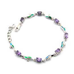 bracelet opale plus bleue, bijoux en pierre d'améthyste