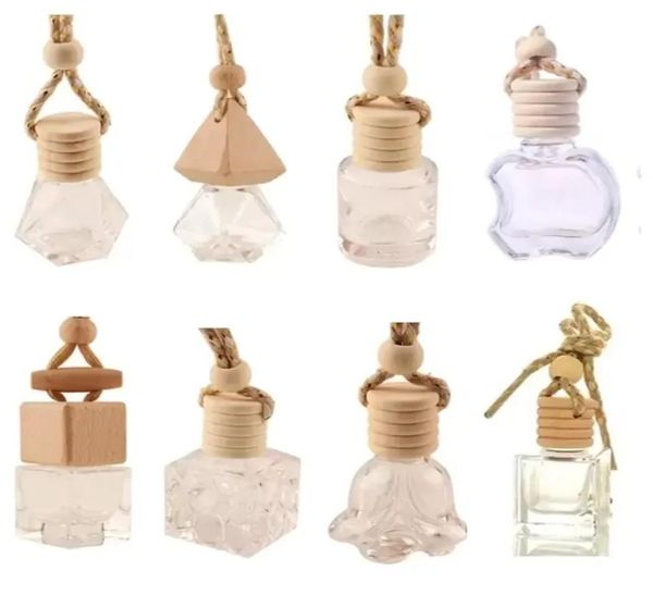 Stock Car Botella de vidrio colgante Perfume vacío Aromaterapia Difusor recargable Aire más fresco Fragancia Colgante Adorno FY5288 sxjul27043053