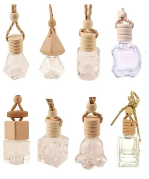 Stock Car suspendu bouteille en verre vide Aromathérapie Refipillable Diffuseur Air Fresher Fragrance Pendentif Ornement FY5288 SXJUL25801591