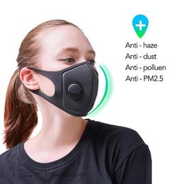 Voorraad Coslony Unisex Spons Stofdicht PM2.5 Verontreiniging Half Gezicht Mond Masker met Adem Brede Banden Wasbaar Herbruikbaar Respirator FY0002