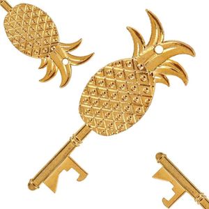 Voorraad Creatieve Ananas Vorm Flesopener Metalen Sleutel Opener Kurkentrekker Hangbare Multifunctionele Keuken Tool