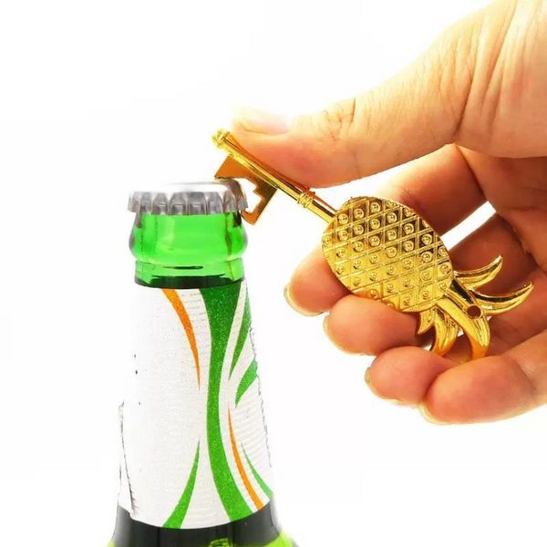 Ouvre-bouteille créatif en forme d'ananas, ouvre-clé en métal, tire-bouchon suspendu, outil de cuisine multifonctionnel E0307, Stock