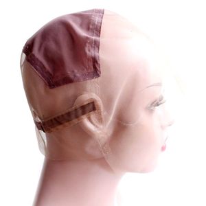 Stock Full Lace Wig Caps Pour la fabrication de Full Lace Wig Bretelles réglables Cap de tissage sans colle Personnaliser les filets à cheveux