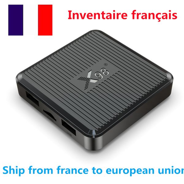 Stock en France X98Q TV Box Android 11.0 Amlogic S905W2 AV1 2.4G 5G WiFi lecteur multimédia décodeurs Smart TV Box 1G 8G, 2G 16G