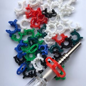 Stock en main ! Délicat 10mm 14mm 18mm joint en plastique K clip avec clip de serrage de laboratoire kect en plastique coloré pour verre Bong livraison gratuite