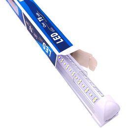 STOCK EN EE. UU. 144W Tubo de luz LED 4FT 8FT Tubos T8 integrados Reemplazar luces fluorescentes 72W Blanco frío Tienda Oficina Garaje Iluminación Cubierta transparente crestech