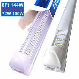 STOCK IN US 144W LED Tube Light 8FT Tubes T8 intégrés Remplacer les lampes fluorescentes 72W Blanc froid Shop Office Garage Lighting oemled