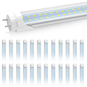 Stock en EE. UU. Tubos LED T8 de 4 pies y 24 W Luces de tienda Tubos LED G13 Filas dobles Luz diurna de alto brillo 5000 K blanco bi-pin doble extremo fluorescente reemplazo de lastre bypass