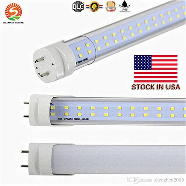 Stock en EE. UU. + Tubos led t8 de 4 pies Luz 22W 28W 1200 mm Lámpara fluorescente led Reemplazar bombillas led t8 de tubo regular 4 pies de doble extremo alimentado tipo B g13 tienda garaje taller almacén