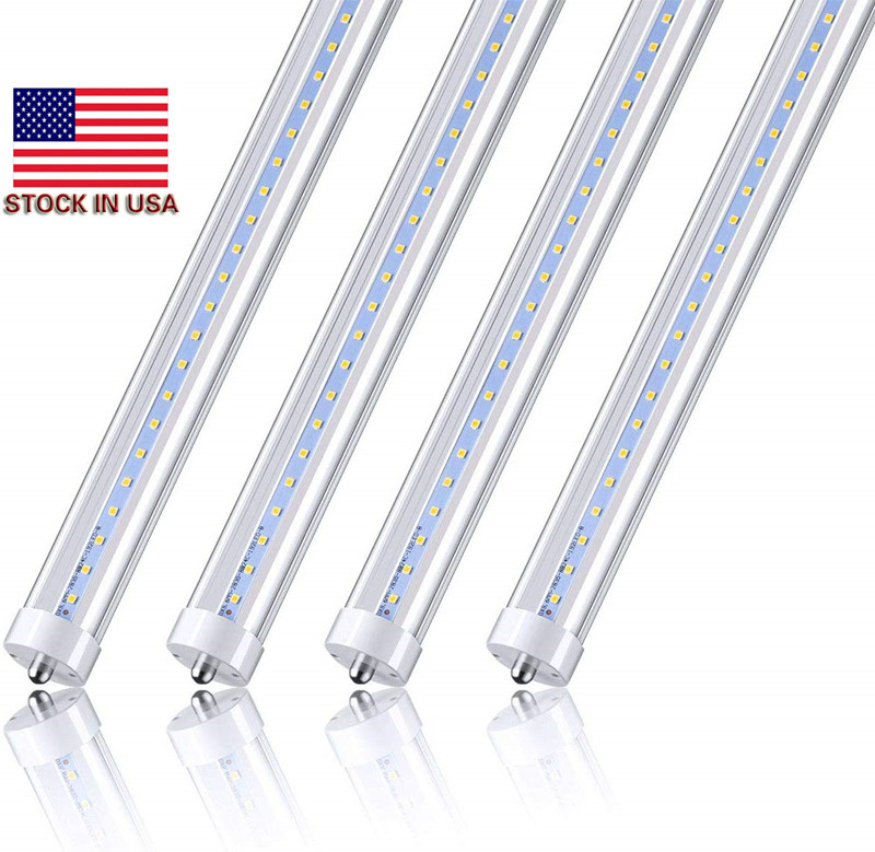 Stock aux États-Unis + 6000K 8ft LED Tube T8 Single Pin FA8 45W LED Tube Fluorescent Remplacement 8FT 8 Pieds Ampoules Lampe SMD2835 Ampoule LED