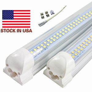 Tubes led t8 de 8 pieds, 4 pieds, double rangée, smd2835, 72w, lampes fluorescentes led intégrées de 2.4m, AC 85-265V, en Stock aux états-unis