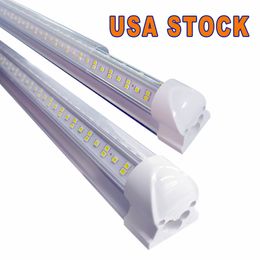 Stock aux États-Unis Tube LED 8 pieds 144W Blanc chaud et froid 1200 mm 4 pieds SMD2835 96 pièces Ampoules fluorescentes LED super lumineuses AC85-265V Tubes LED Lumières de jour pour magasins