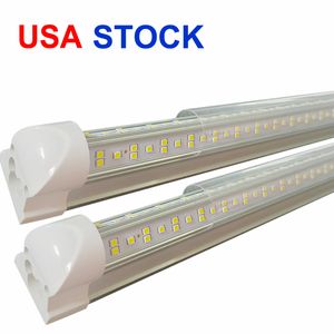Stock aux États-Unis 8Ft LED Tube Light Shop 144W chaud blanc froid 1200mm 4Ft SMD2835 LED très brillante ampoules fluorescentes AC85-265V tubes 110V