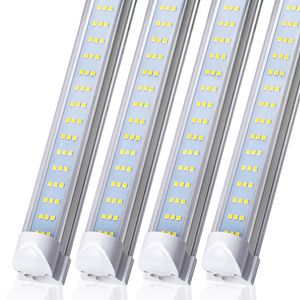 Voorraad in US + 4ft LED-buizen Licht 60W Geïntegreerde T8 LED Lichtbuis 4 Voeten Dubbele Zijden 384LEDS 6800 Lumen AC 110-277V