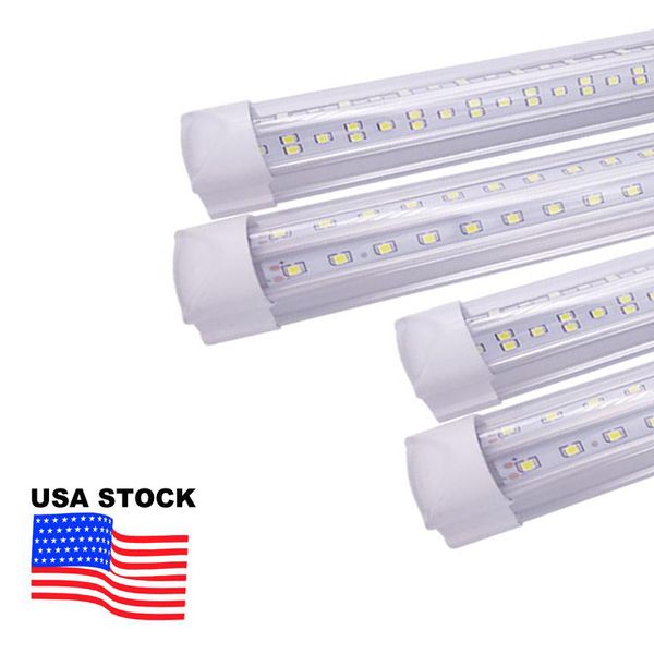 Stock en US + 8FT TUBOS LED LIGHT 144W TUBO T8 integrado 8 pies lados dobles 768 LEDs 14400 Lumens AC 110-240V Usaías