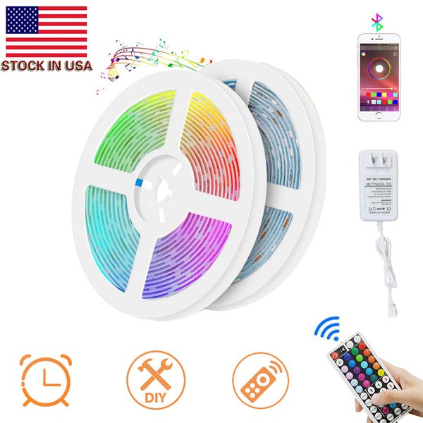 Stock aux États-Unis Bonne qualité Led Strips Light RGB 5M 10M 5050 SMD 300Led IP65 non étanche + contrôleur RF 44Key + alimentation 12V 5A avec boîte