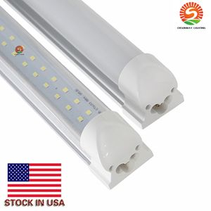 Stock aux États-Unis + tubes à led 8ft T8 Tubes à lumière led intégrés de 2,4 m 72W 7000 Lumens blanc froid AC 110-240V