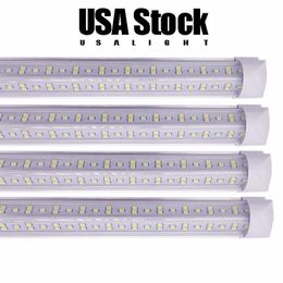 Stock aux États-Unis Tubes à LED Lumières de conception en forme de V LED Porte de refroidisseur Éclairage de jour intégré pour magasin Éclairage de magasin câblé pour atelier