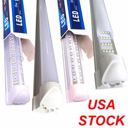 Stock Aux États-Unis En Forme De V 4ft 5ft 6ft 8ft Tubes Led T8 Refroidisseur Lumières Intégrées Double Côtés SMD2835 96 Pouces Porte Boutique Congélateur Lampe AC 852-65V