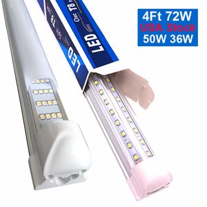 Stock aux États-Unis en forme de V 4ft 5ft 6ft 8ft Tubes Led T8 Cooler Lights Integrated Double Sides SMD2835 96 Inch Door Shop Congélateur Lampe AC 852-65V CRESTECH