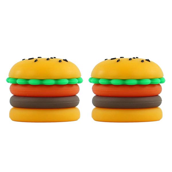 Couvercle de hamburger, pot en silicone de 5ml, conteneur de conduite d'eau, plates-formes pétrolières pour fumer, bouteille de barboteur, mini boîte