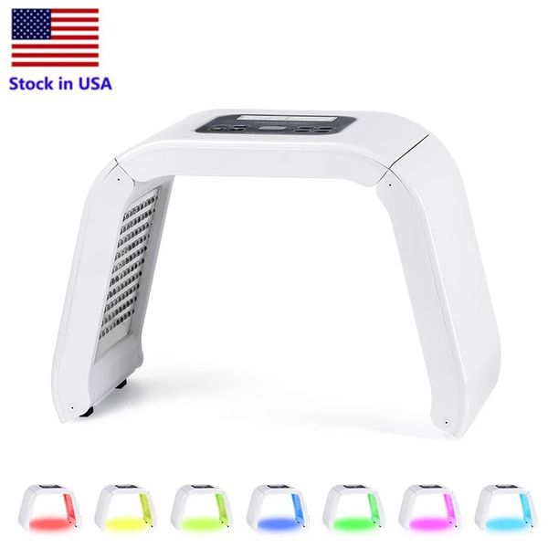 Stock aux États-Unis 7 couleurs LED PDT Light Masque facial Soins de la peau Machine de thérapie photonique Masque facial Rajeunissement Serrage Traitement de l'acné Élimination des rides